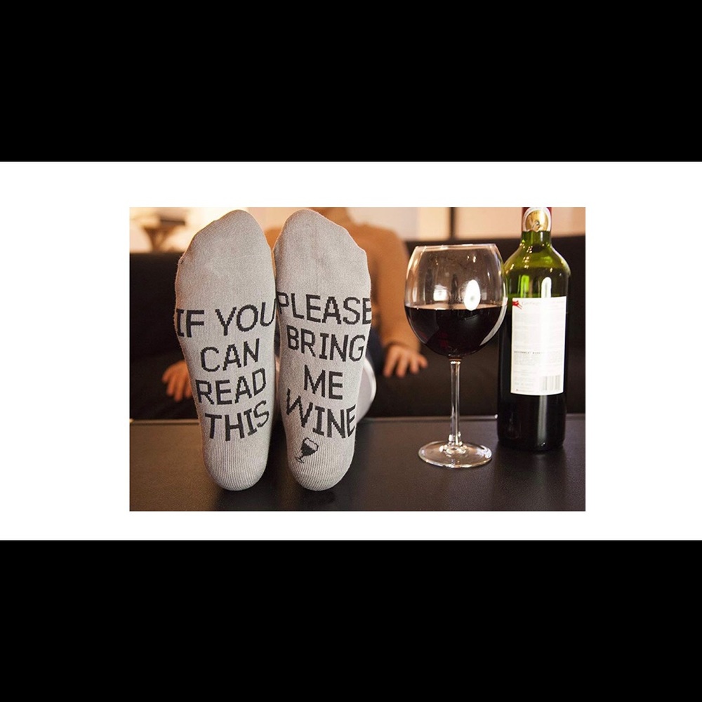 Gray bring me wine socks